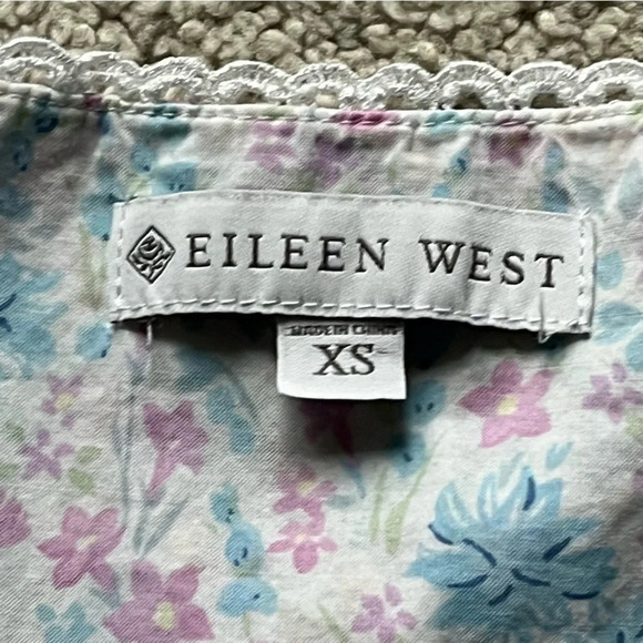 Eileen West pajama dress pj Cotton Floral Button front  Nightgown XS - Picture 2 of 11